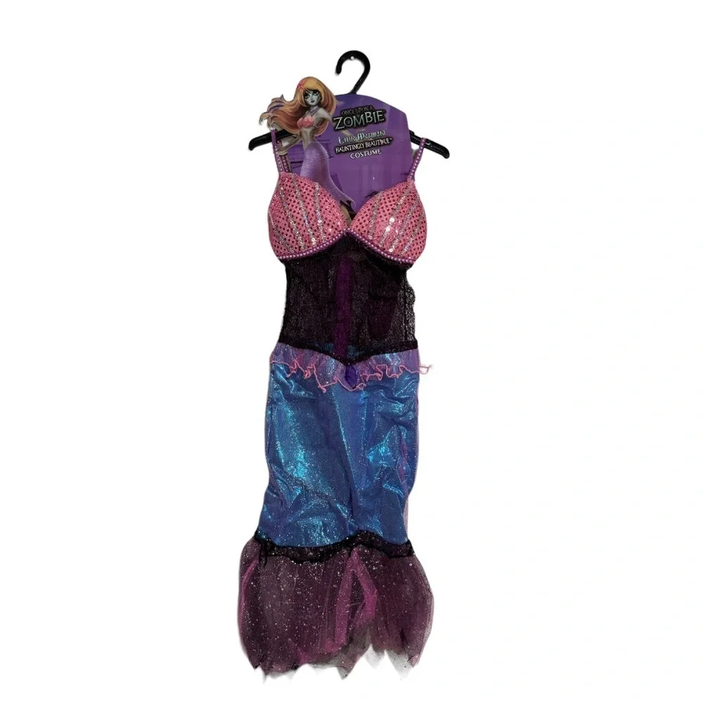 ONCE UPON A ZOMBIE Girls little mermaid zombie Halloween costume dress -XS